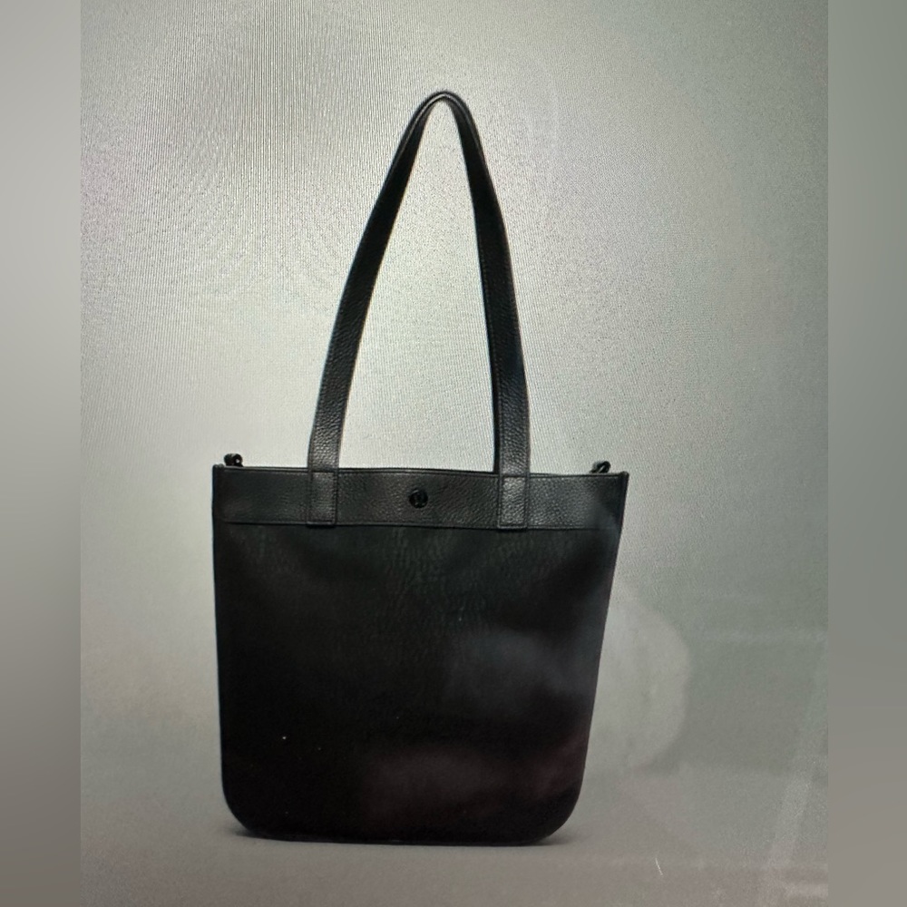 lululemon athletica Black Leather Tote Bag
